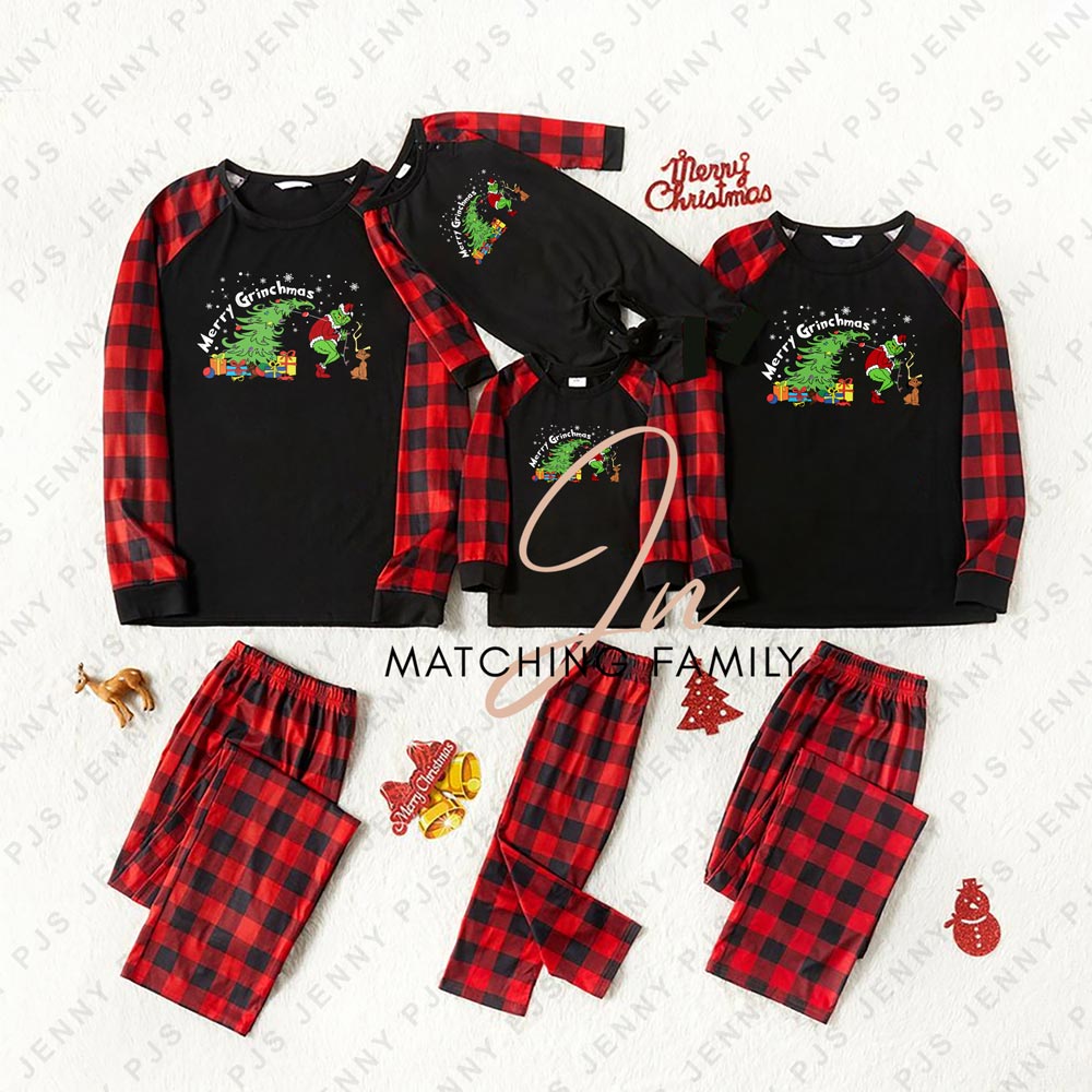 Personalized Christmas Tree Family Pajamas Sale | Best Matching Xmas PJs  With Dog - Family Christmas Pajamas By Jenny