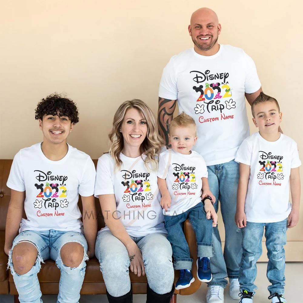 Personalized Happy Disneyworld Trip Matching Family Shirt Ideas | Best  Family T-Shirt Sets For Photos - Matching Family Pajamas By Jenny